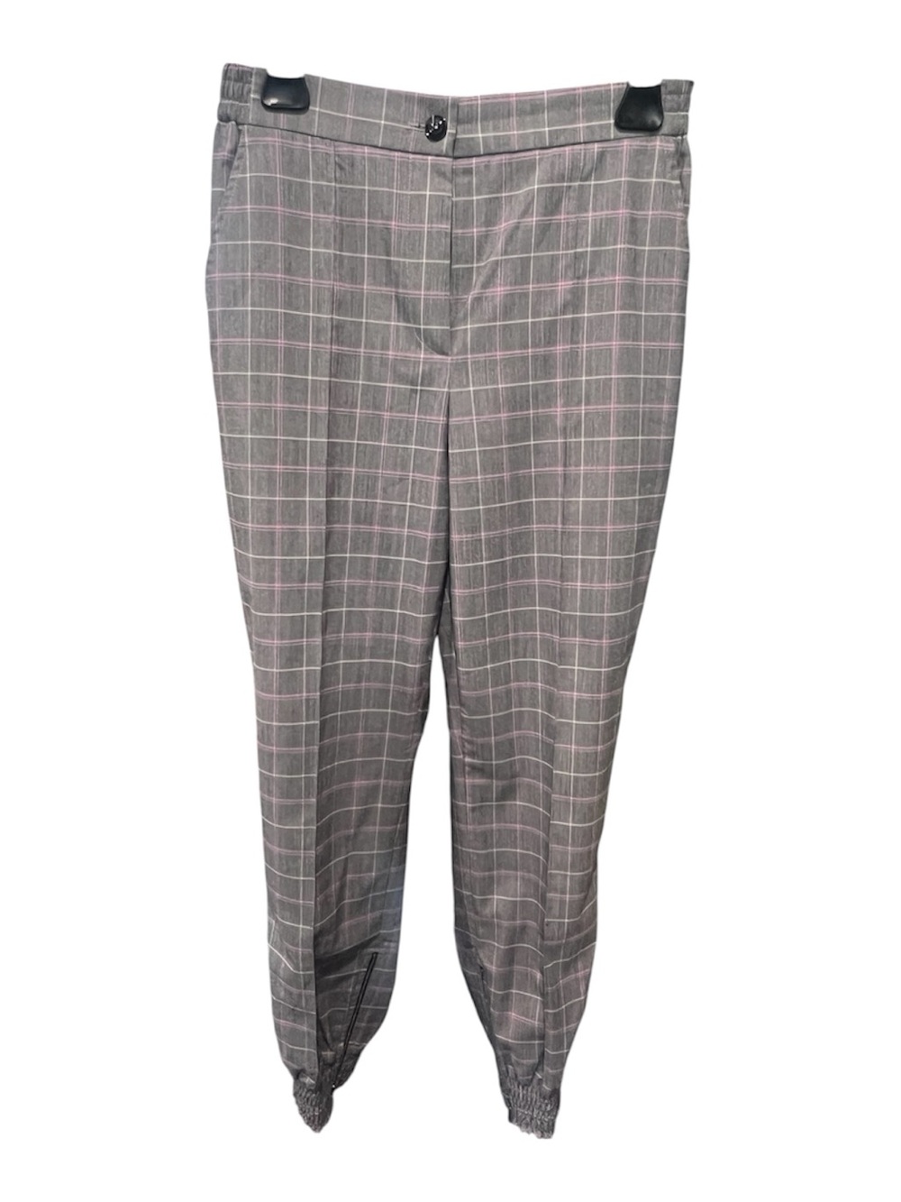 PINKO Gray Plaid Dress Pants with Pink Windowpane - Size 6 - Like New